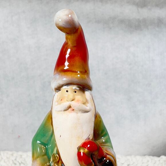 Christmas Vintage Santa Figurine Old World Style w/ Candy Cane Red Cardinal - Picture 4 of 11